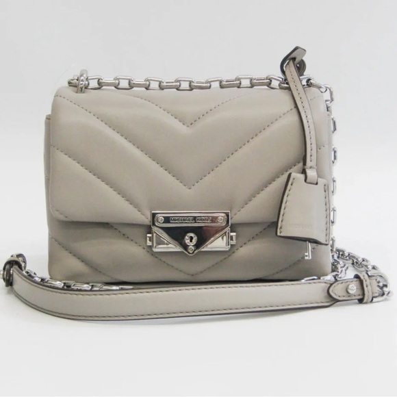 NEW NWT | Michael Kors CECE XS CHAIN CROSSBODY Gray Leather Shoulder Bag Purse - Picture 1 of 9